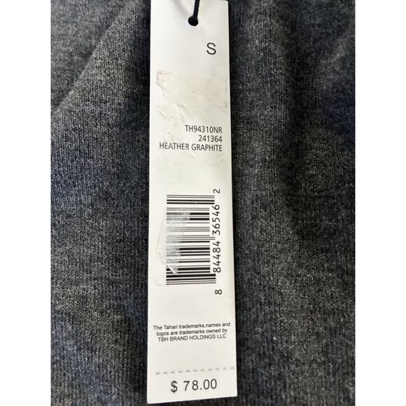 Nwt Tahari Sz Sm Mock Neck Dk Gray Rayon Nylon LS Capsule Career Profess Sweater - Picture 8 of 11